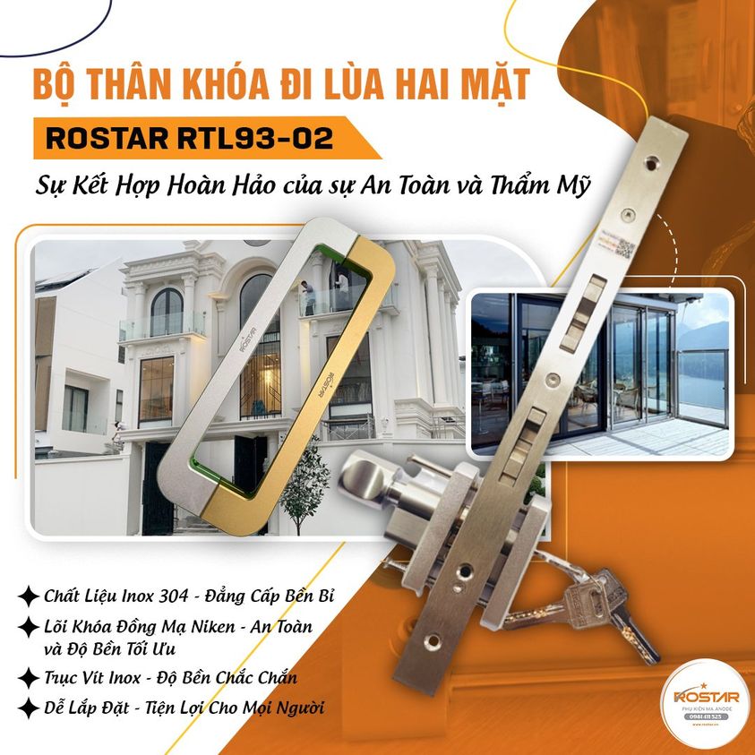 Bộ khóa RTL93-02 Rostar Đem Lại Sự An Toàn và Thẩm Mỹ ️