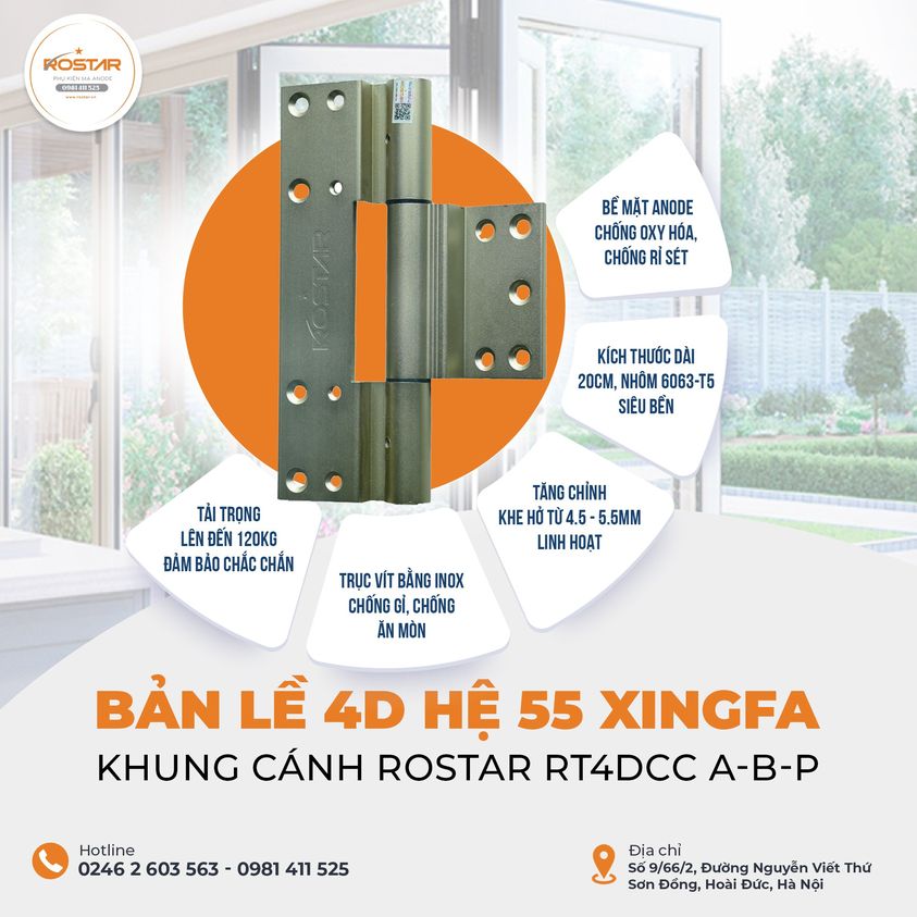 Khám phá bản Lề 4D Xingfa RT4DCC A-B-P S Của Rostar